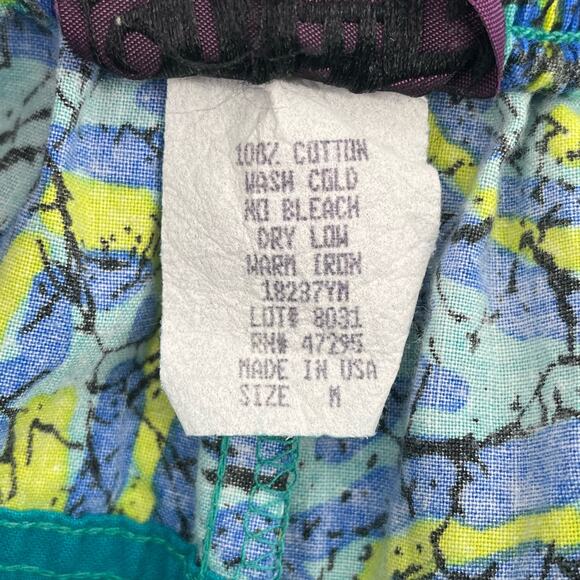 Vintage MTO Surf Green Yello Print Board Shorts Mens Size Medium 10" - Picture 3 of 6